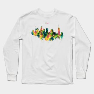 Atlanta Watercolor Skyline Long Sleeve T-Shirt